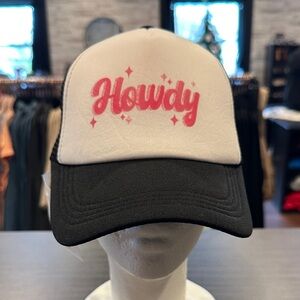 Howdy Black and White Trucker Hat
